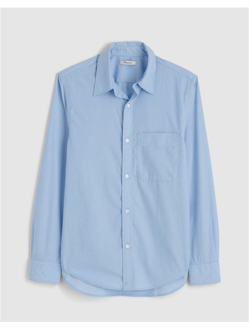 Madewell‎ Men's Blue Cotton Poplin Button Up Shirt in French Blue Large NEW